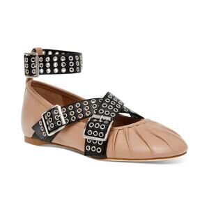 Steve Madden Women's Bryar Strappy Buckled Ballet Flats Blush/Black Size 6.5M
